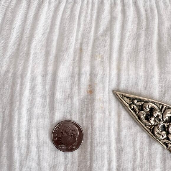 ME+EM Cheesecloth Maxi Shirt Dress Button Front With Belt White Cotton US 8 READ - Picture 5 of 11